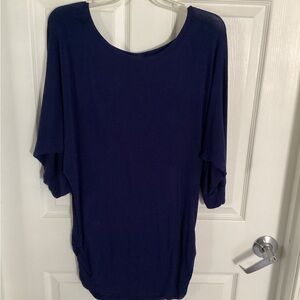 By Johnny Navy Scoop Neck Dolman Sleeve Tunic